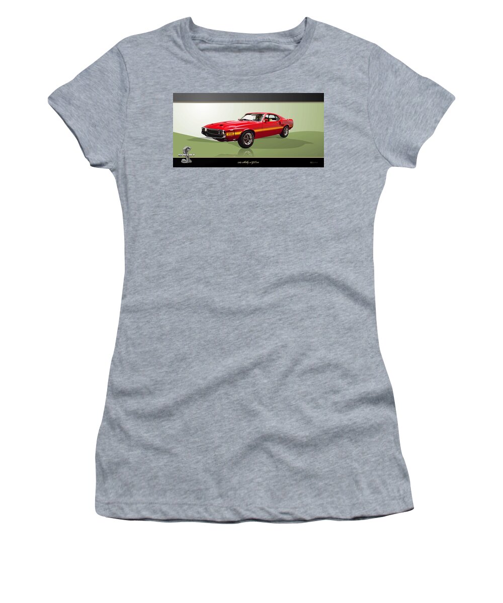 Wheels Of Fortune By Serge Averbukh Women's T-Shirt featuring the photograph 1969 Shelby v8 GT350 by Serge Averbukh