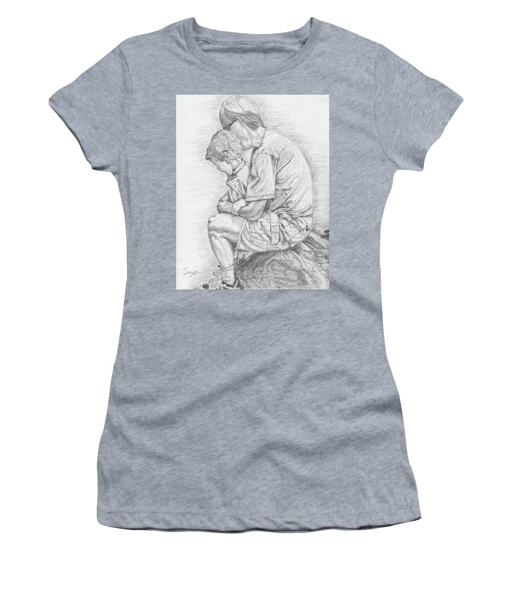 Graphite Women's T-Shirt featuring the drawing A Day to Remember #1 by Steven Powers SMP