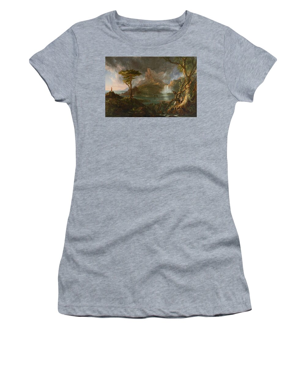 Thomas Cole Women's T-Shirt featuring the painting A Wild Scene by MotionAge Designs