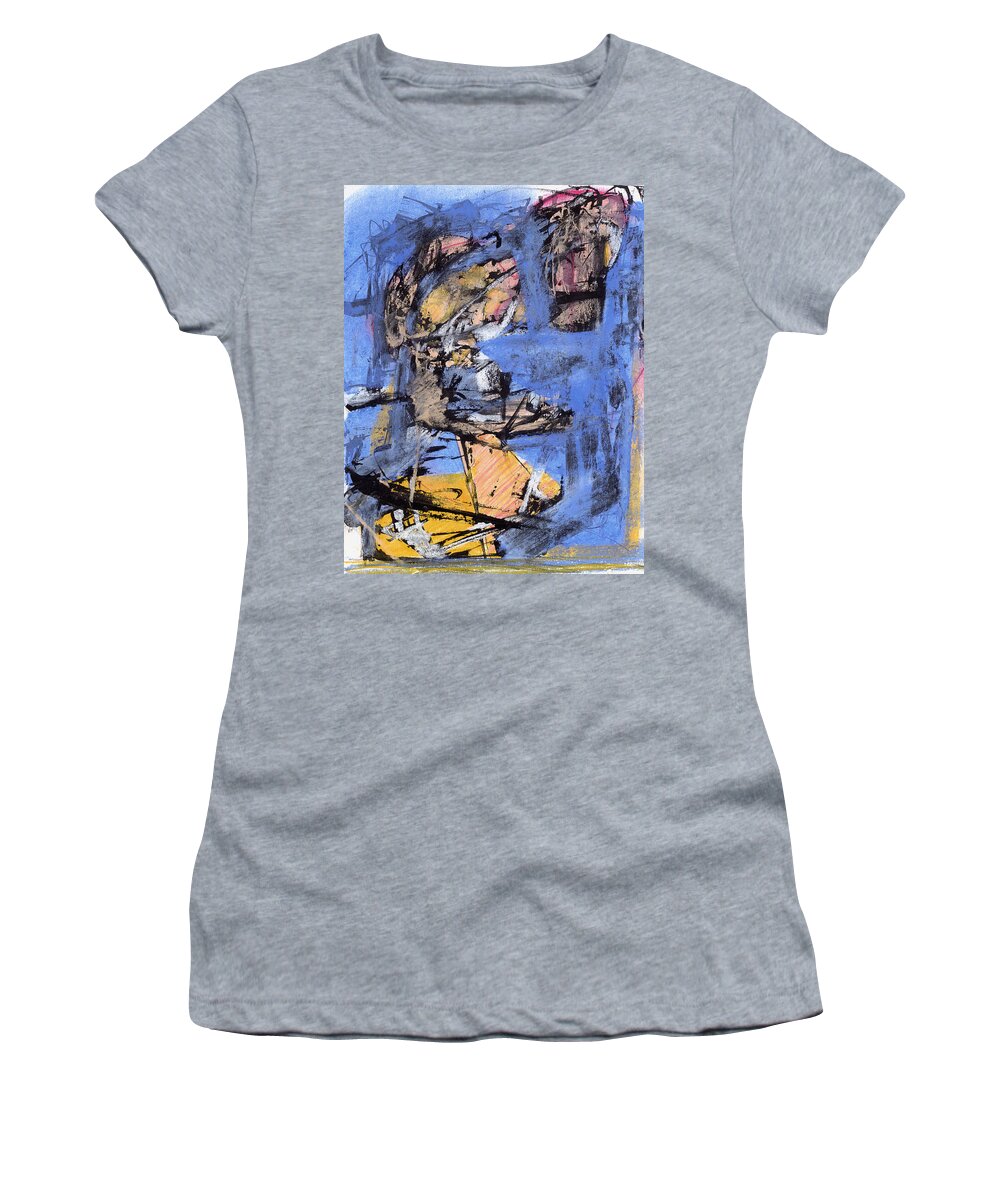 Painting Women's T-Shirt featuring the pastel abstract Figure in Landscape #1 by JC Armbruster