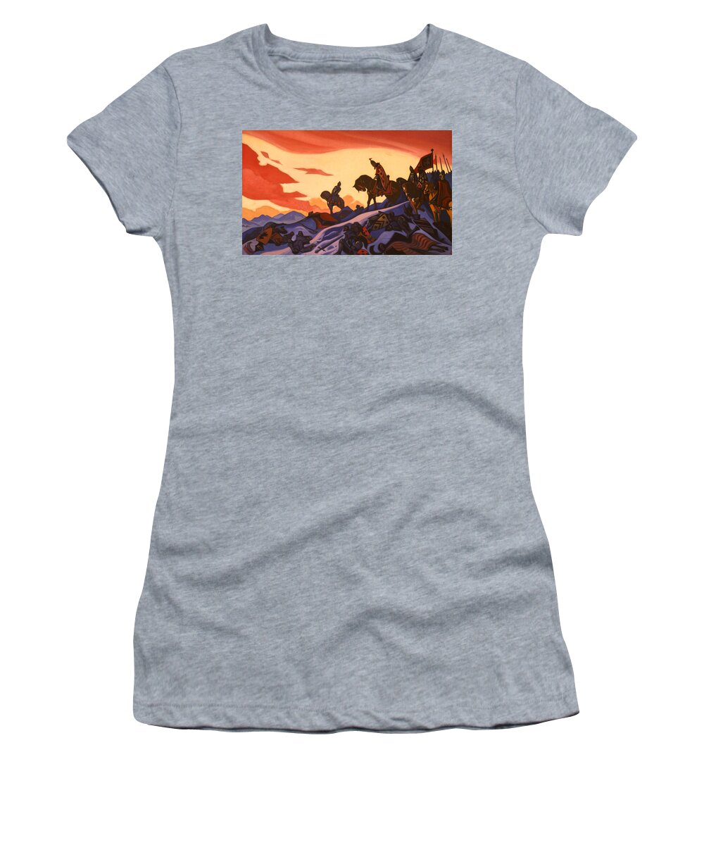Battle Women's T-Shirt featuring the painting Alexander Nevsky #1 by Nicholas Roerich
