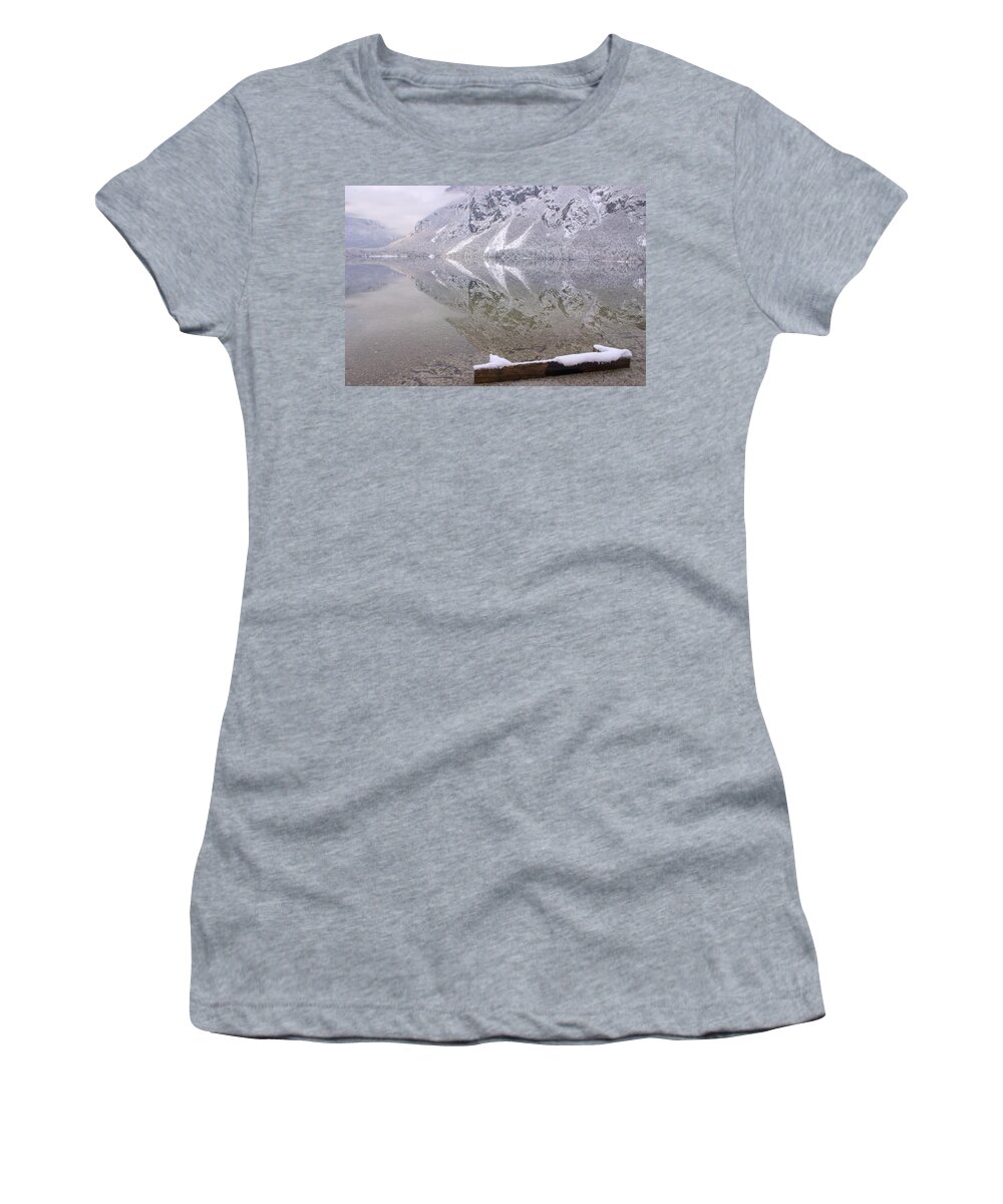 Winter Women's T-Shirt featuring the photograph Alpine winter reflections #1 by Ian Middleton