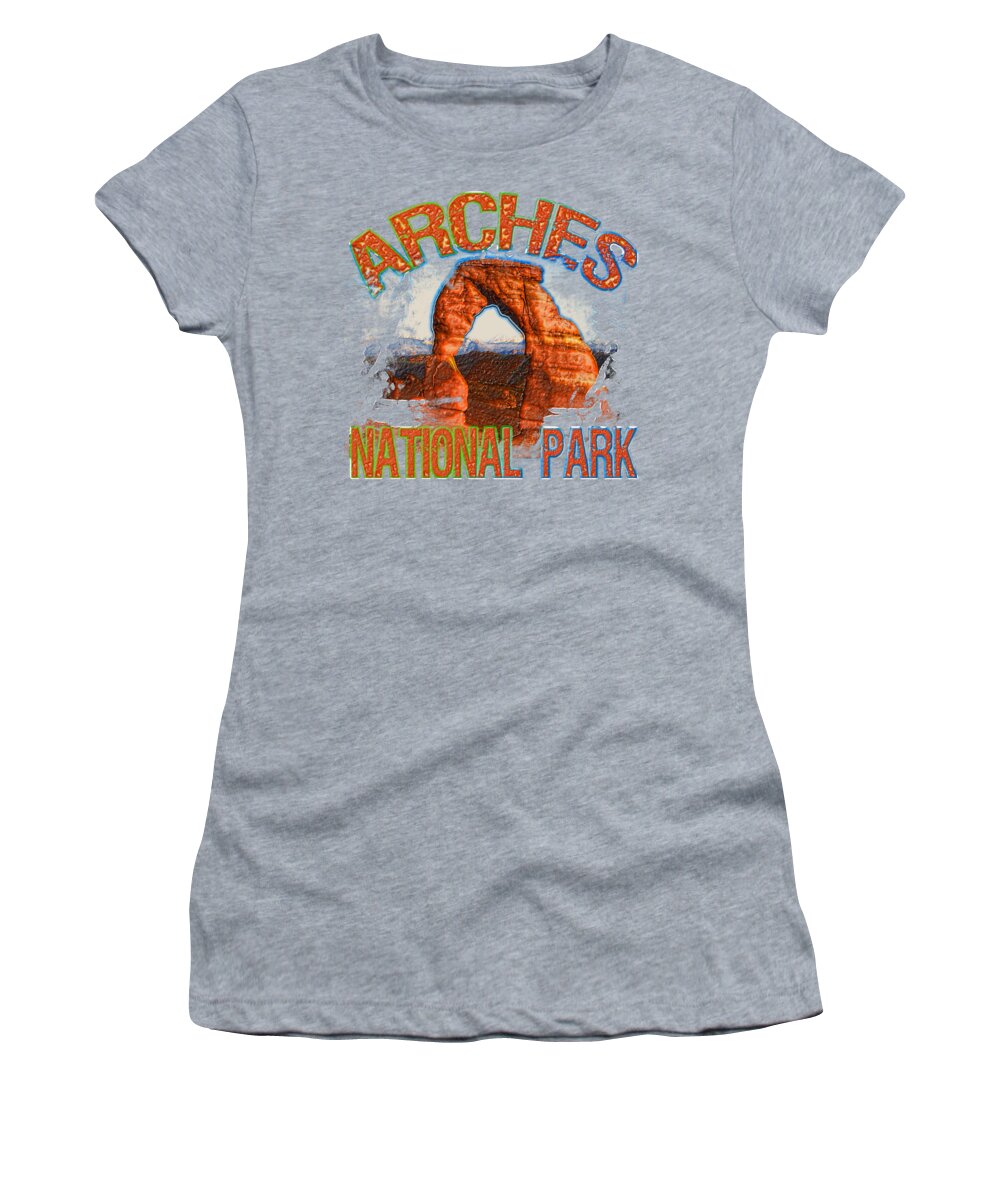 Arches National Park Women's T-Shirt featuring the digital art Arches National Park #1 by David G Paul