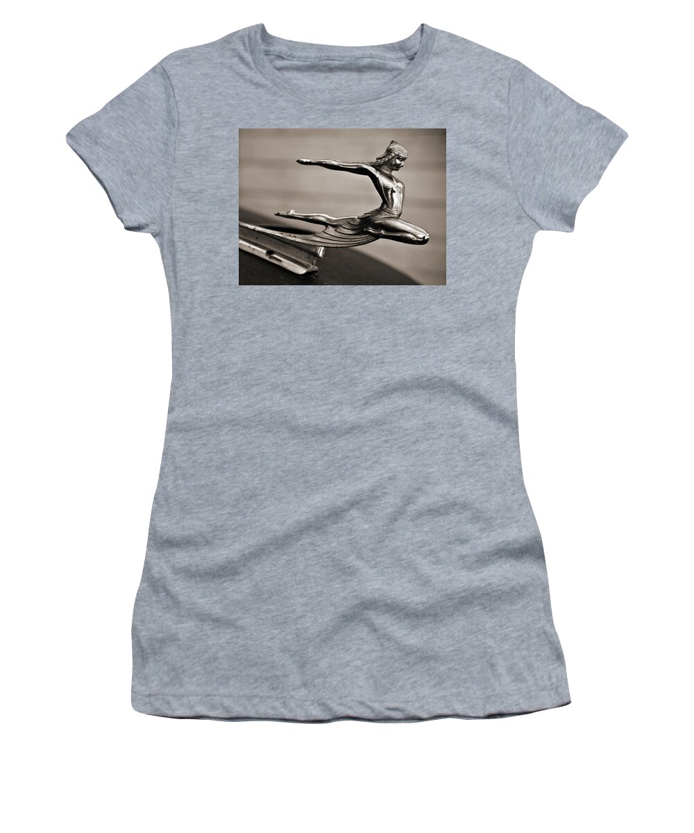 Americana Women's T-Shirt featuring the photograph Art Deco Hood Ornament by Marilyn Hunt