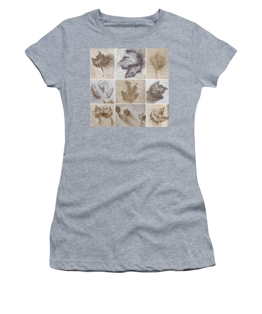 Autumn Leaves Women's T-Shirt featuring the photograph Autumn Leaves Collage by Susan Garren