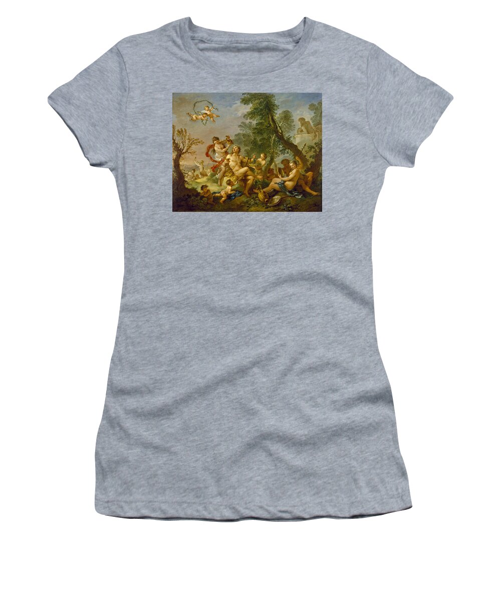 Charles-joseph Natoire Women's T-Shirt featuring the painting Bacchanal #1 by Charles-Joseph Natoire