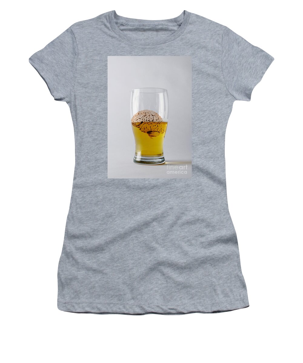 Beer Women's T-Shirt featuring the photograph Brain And Alcohol, Conceptual #1 by Mary Martin