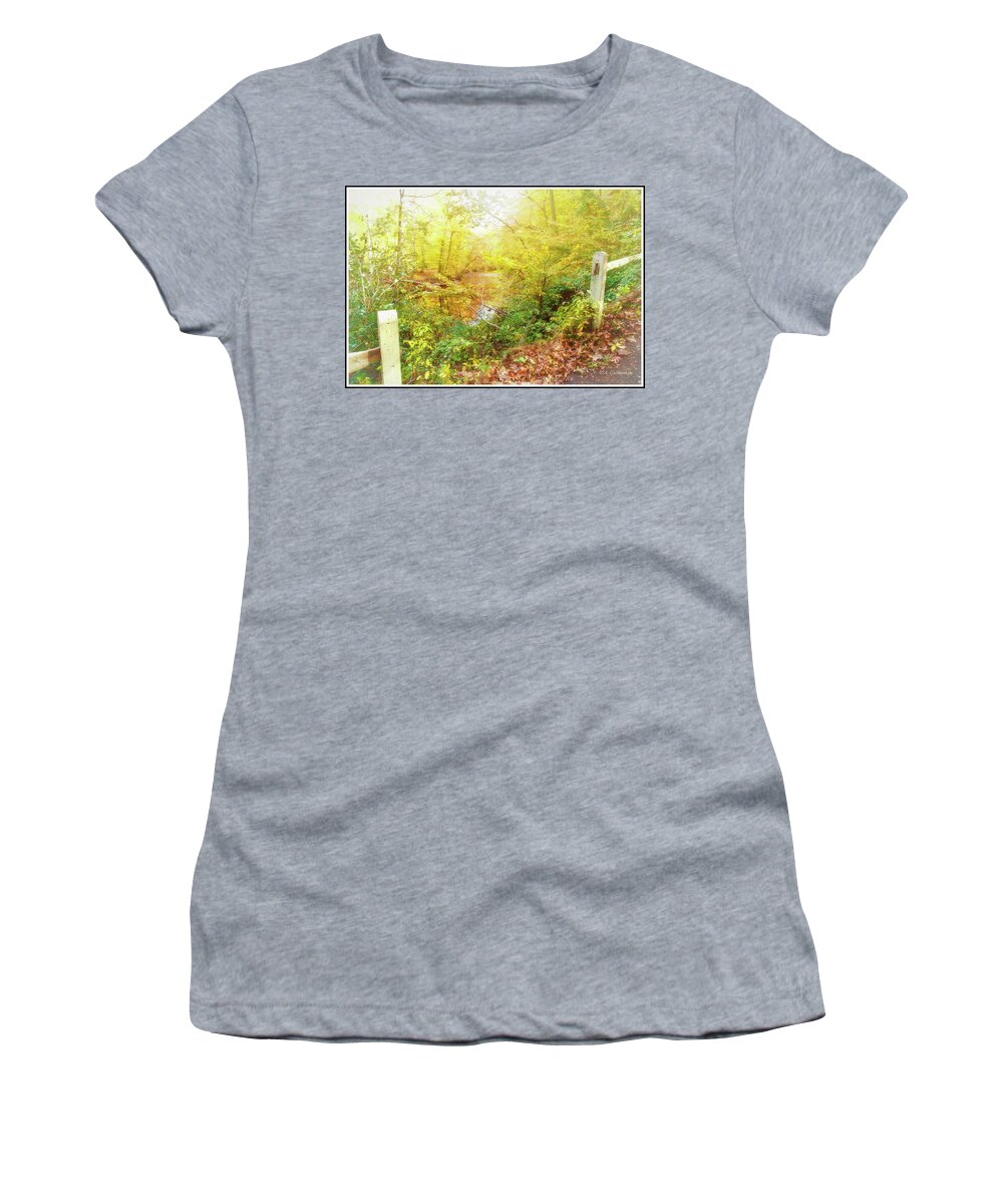 Philadelphia Women's T-Shirt featuring the photograph Broken Fence, Footpath, Pennypack Creek, Philadelphia #1 by A Macarthur Gurmankin
