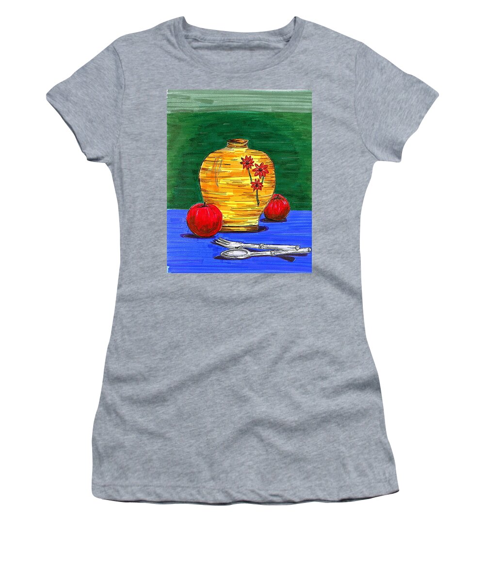 Markers Women's T-Shirt featuring the drawing Brunch #1 by Art By Naturallic