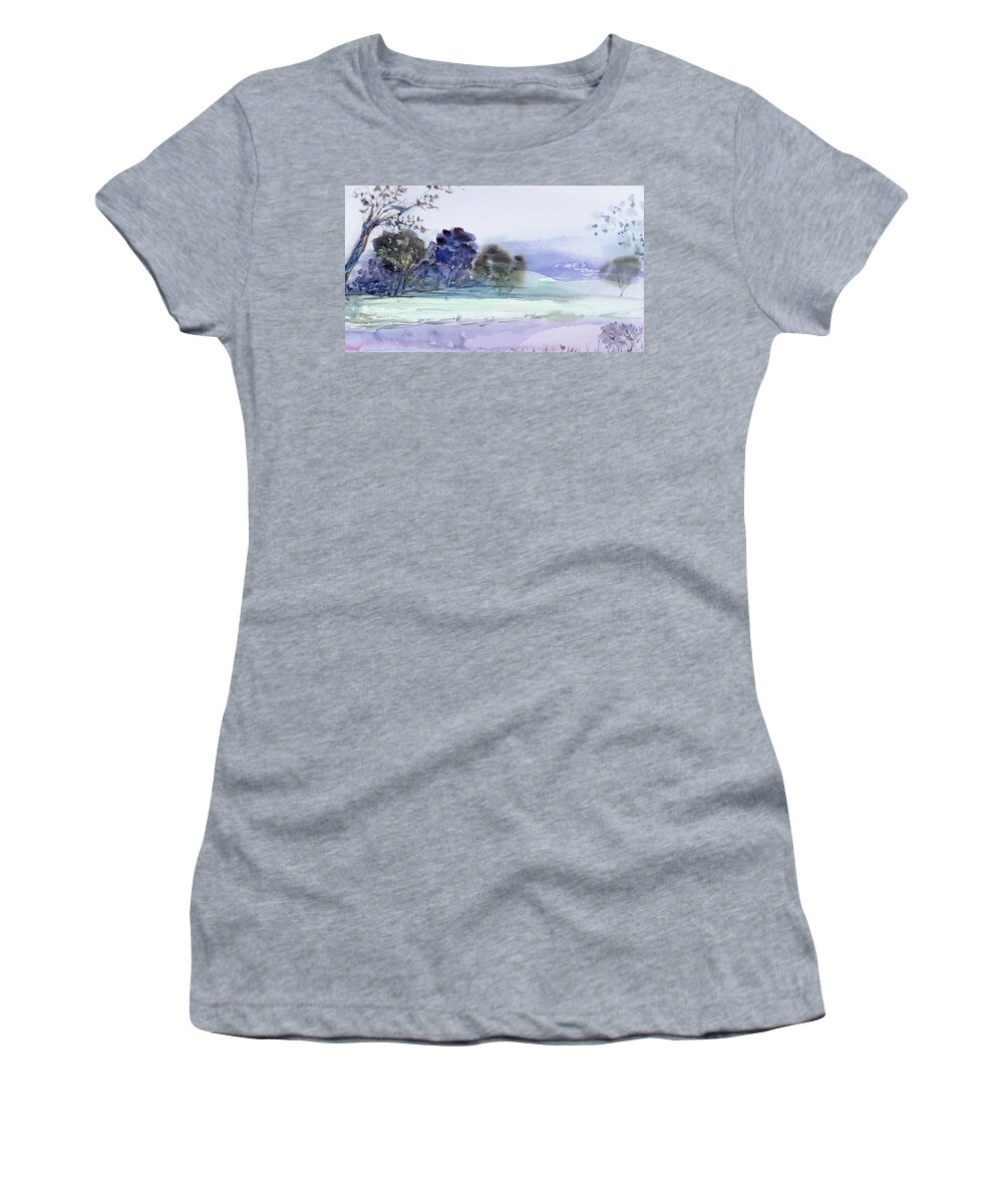 Australia Women's T-Shirt featuring the painting Bruny Island at dusk by Dorothy Darden