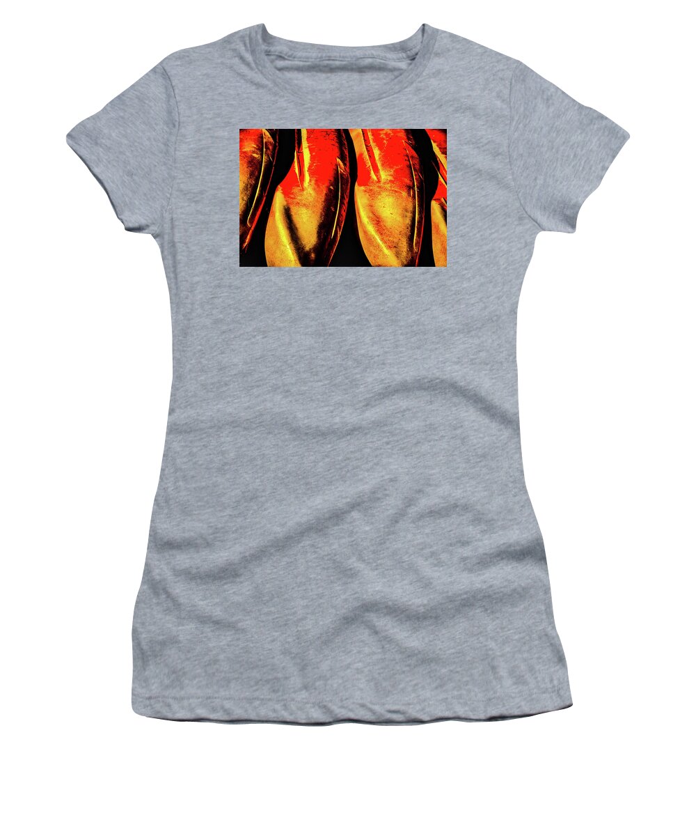 Abstract Women's T-Shirt featuring the photograph Canoes #1 by Michael Nowotny