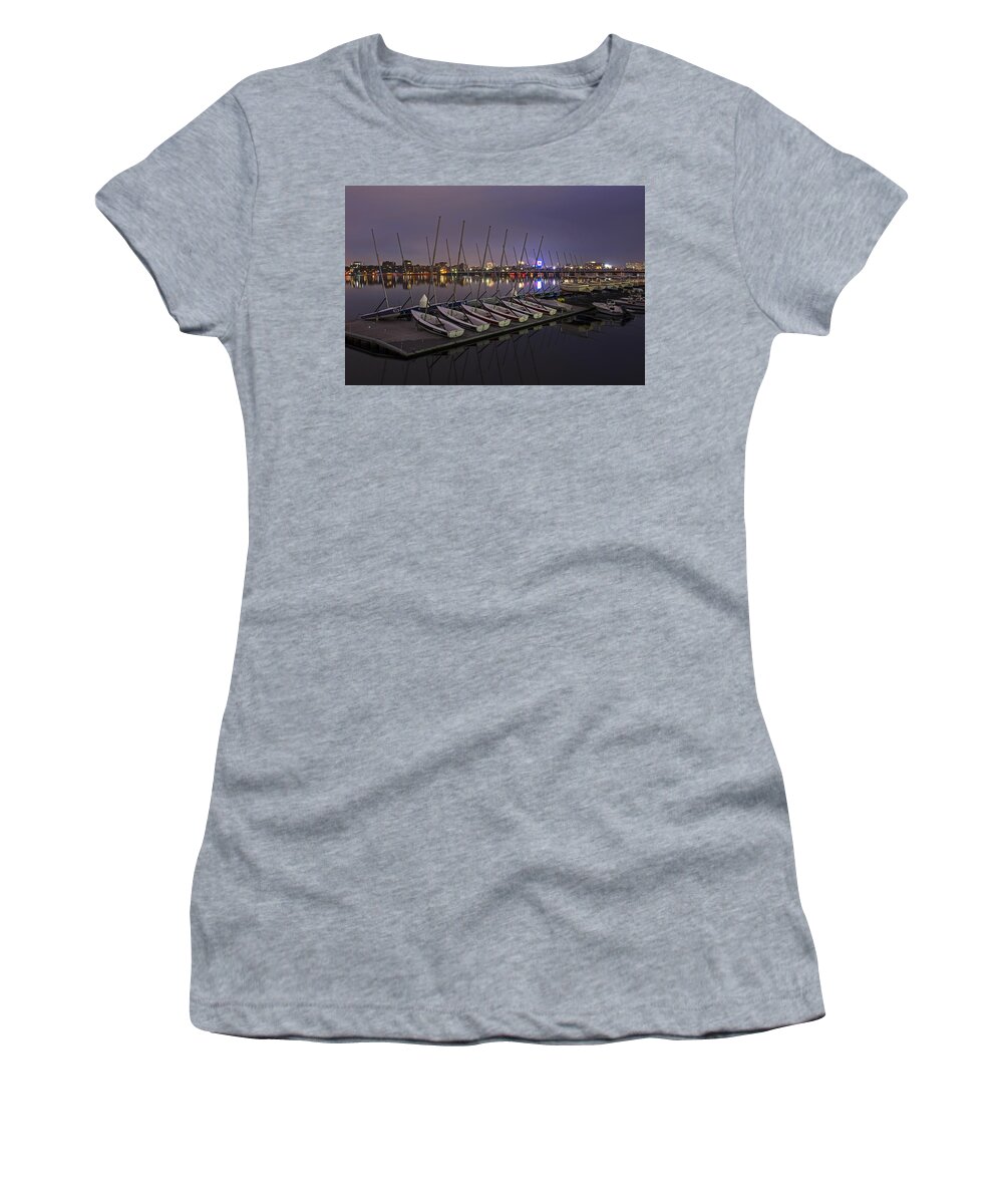 Boston Women's T-Shirt featuring the photograph Charles River Boats Clear Water Reflection #1 by Toby McGuire