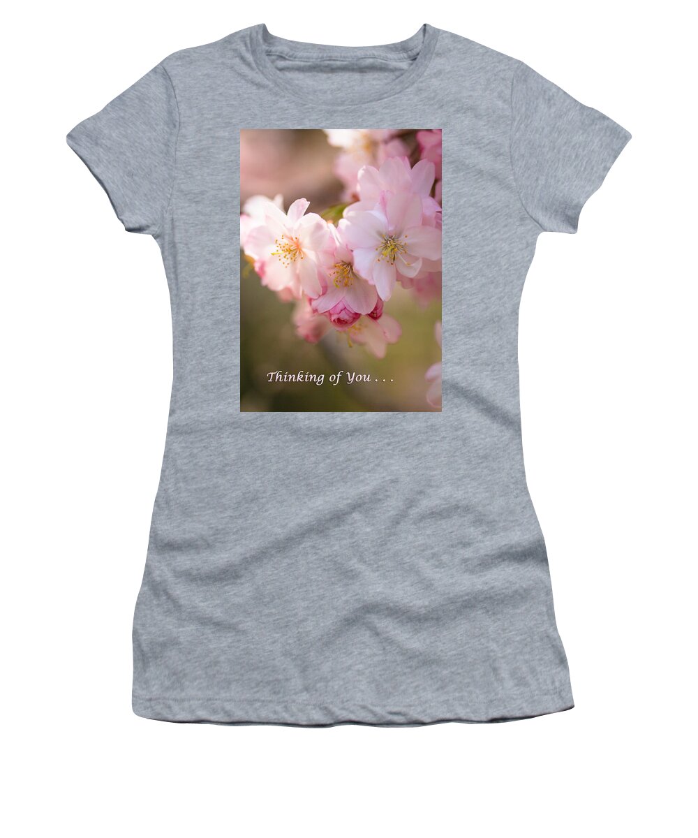 Illinois Women's T-Shirt featuring the photograph Cherry Blossoms Thinking of You by Joni Eskridge