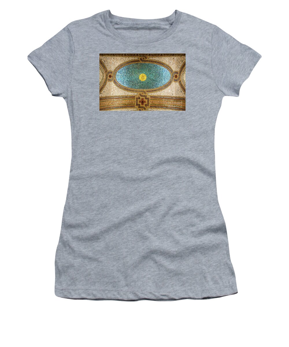 Art Women's T-Shirt featuring the photograph Chicago Cultural Center Ceiling by David Levin