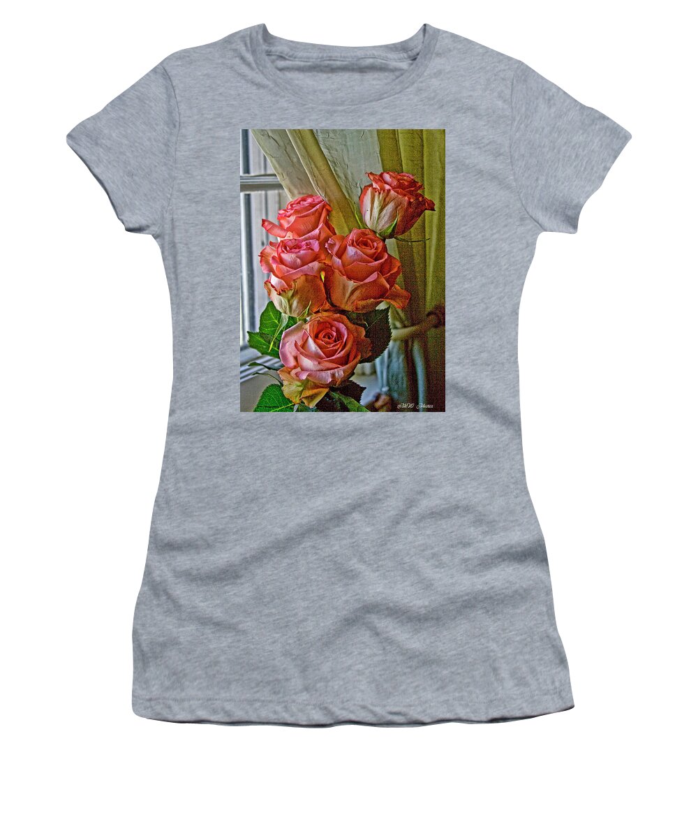 Roses Women's T-Shirt featuring the photograph Cindy's Roses #1 by Bonnie Willis