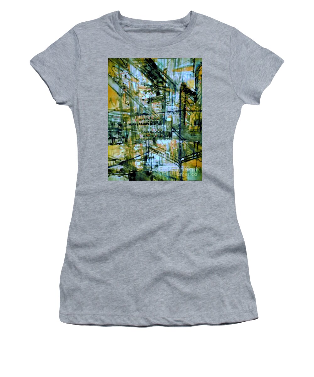 Digital Art Women's T-Shirt featuring the digital art Construction #2 by Nancy Kane Chapman