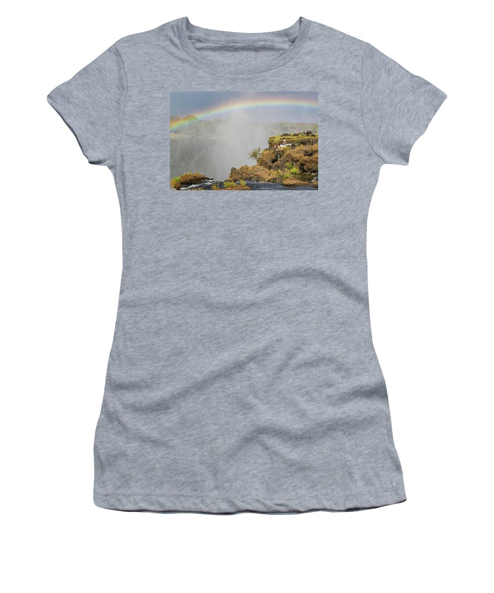 Victoria Falls Women's T-Shirt featuring the photograph Devil's Pool #1 by Fran Gallogly