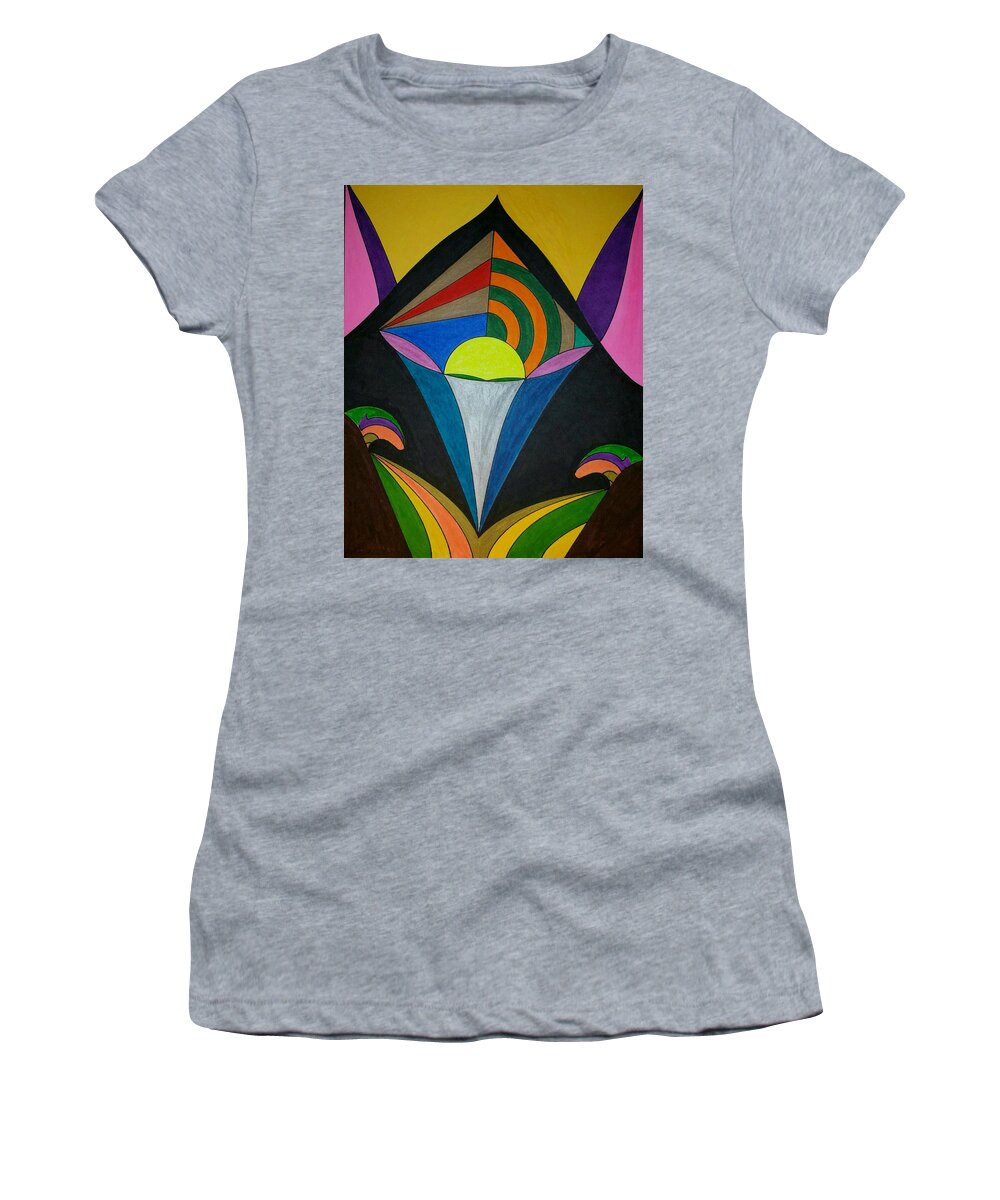 Geometric Art Women's T-Shirt featuring the painting Dream 313 by S S-ray