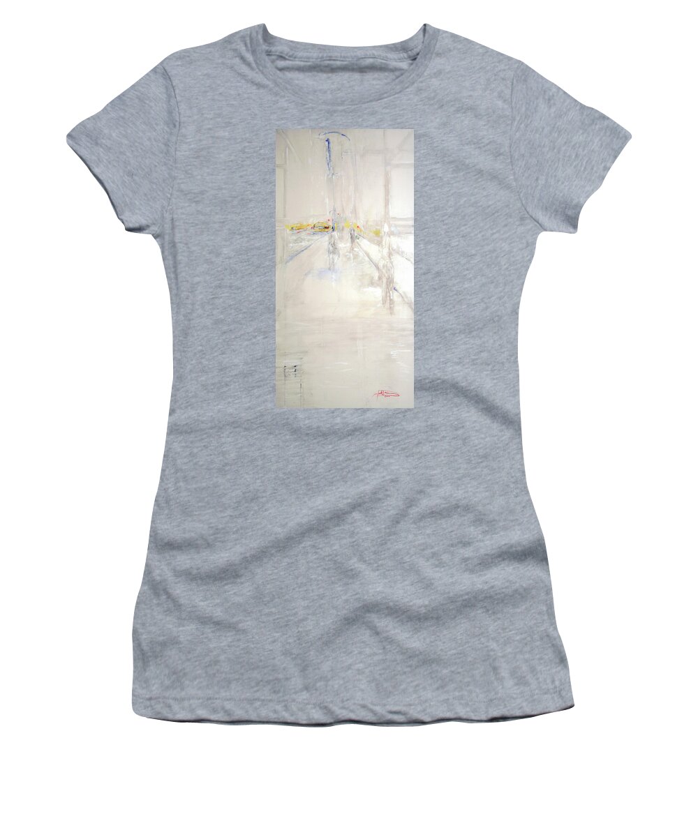 Art Women's T-Shirt featuring the painting Early Winter In Manhattan by Jack Diamond