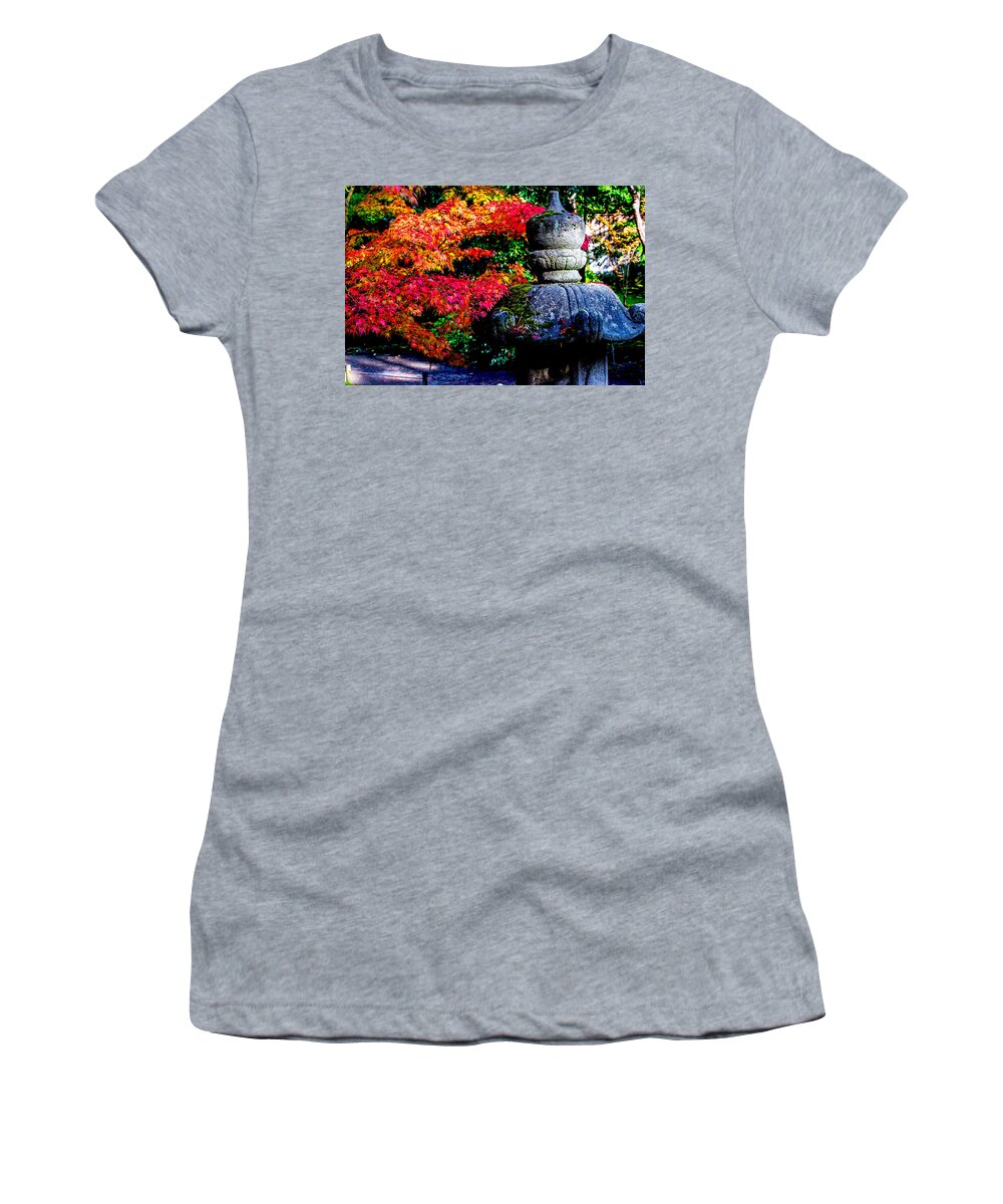 Japanese Maple Women's T-Shirt featuring the photograph Fall color - Japanese maple #2 by Hisao Mogi