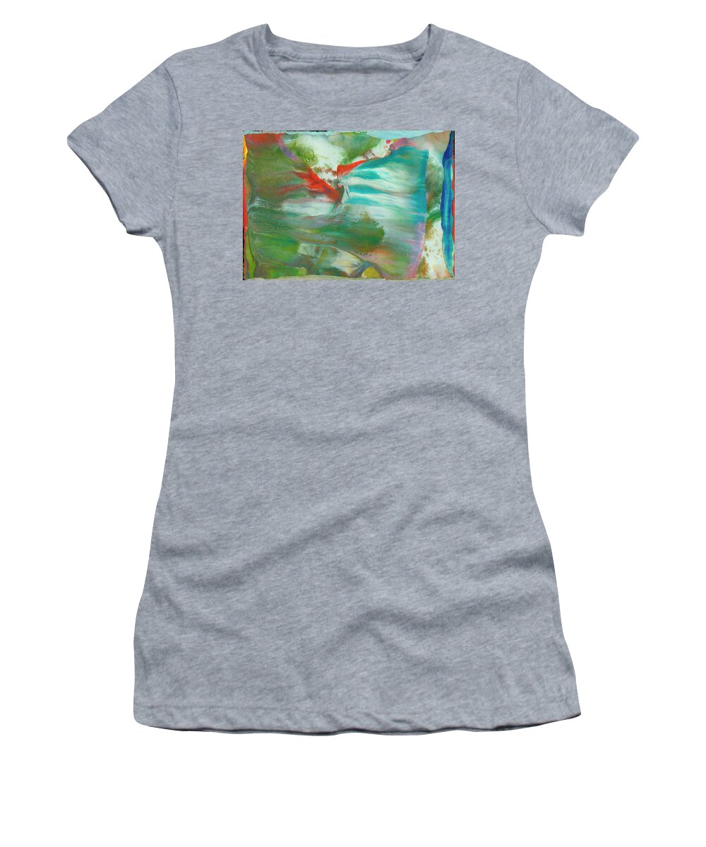  Women's T-Shirt featuring the painting Fire Breathing Fox #1 by Sperry Andrews