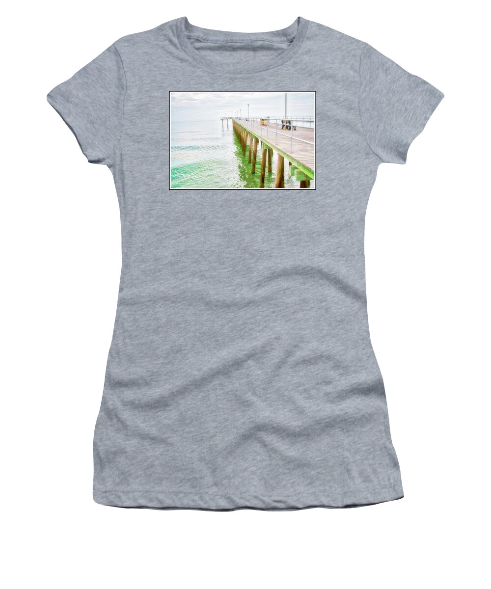 Fishing Pier Women's T-Shirt featuring the photograph Fishing Pier, Margate, New Jersey #1 by A Macarthur Gurmankin