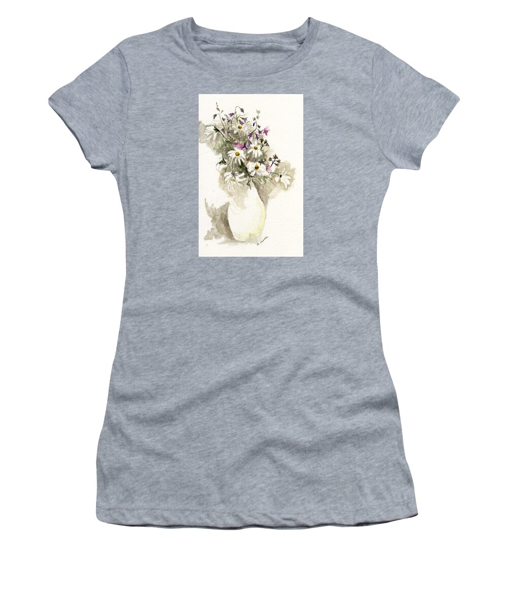 Vase Women's T-Shirt featuring the painting Flower study ten by Darren Cannell