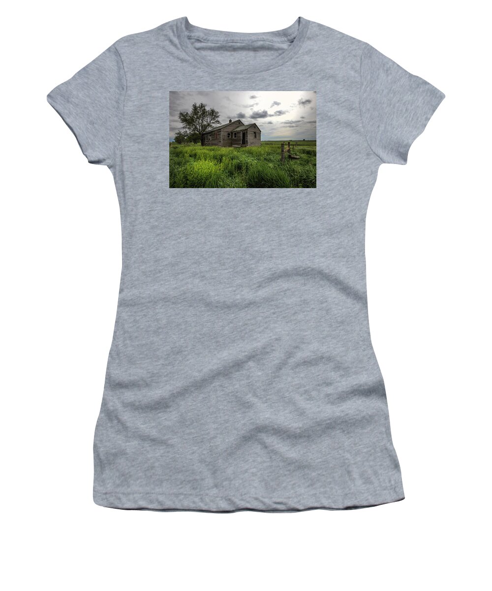 Travel Women's T-Shirt featuring the photograph Forgotten On The Prairie #1 by Aaron J Groen