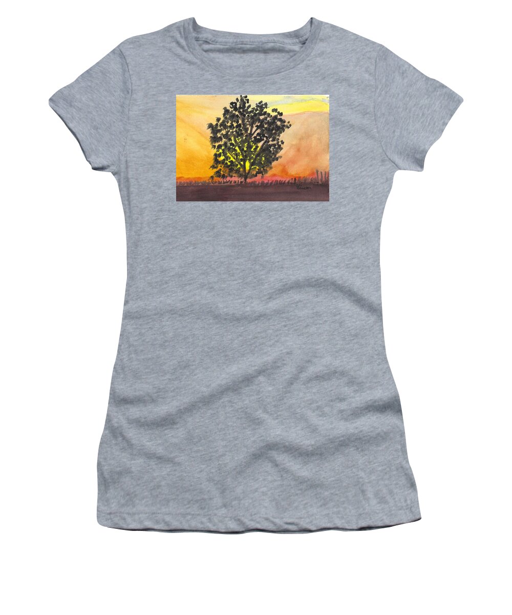 Watercolor Women's T-Shirt featuring the painting Serenity by Ali Baucom