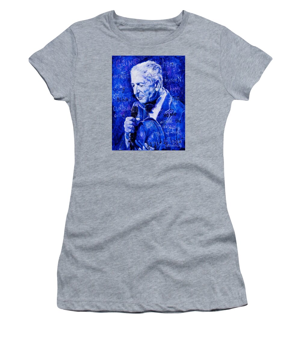 Leonard Cohen Women's T-Shirt featuring the painting Going Home #2 by Igor Postash