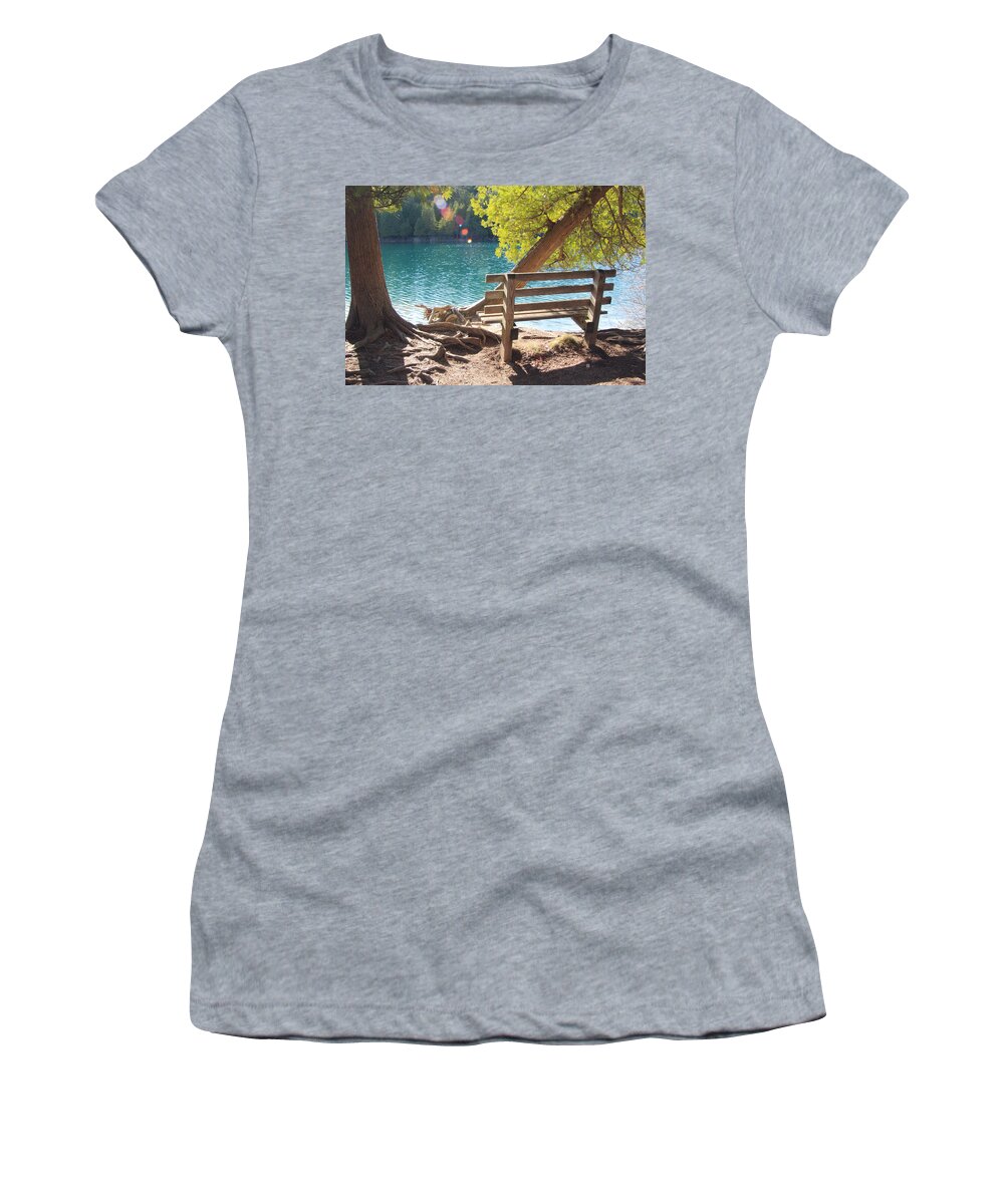 Landscape Women's T-Shirt featuring the photograph Green Lakes #1 by David Stasiak