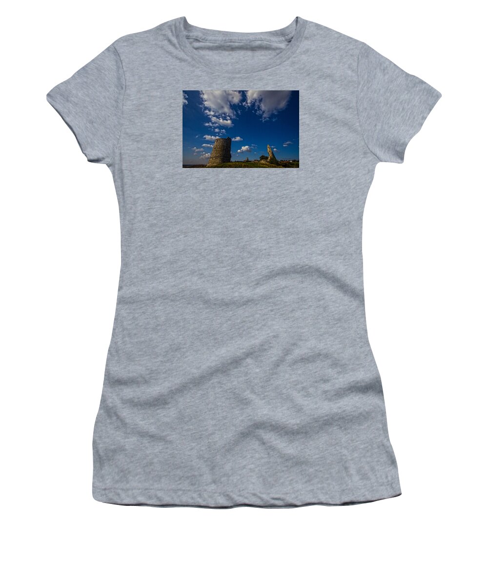 Hadleigh Castle Women's T-Shirt featuring the photograph Hadleigh Castle Essex #1 by David French