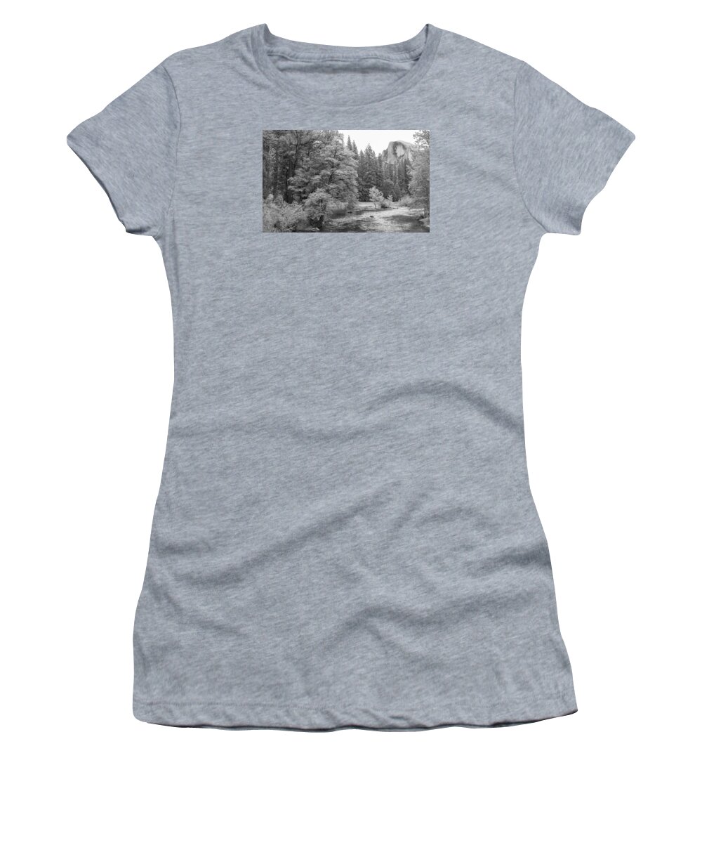 Black And White Women's T-Shirt featuring the photograph Half Dome #1 by Christopher Perez