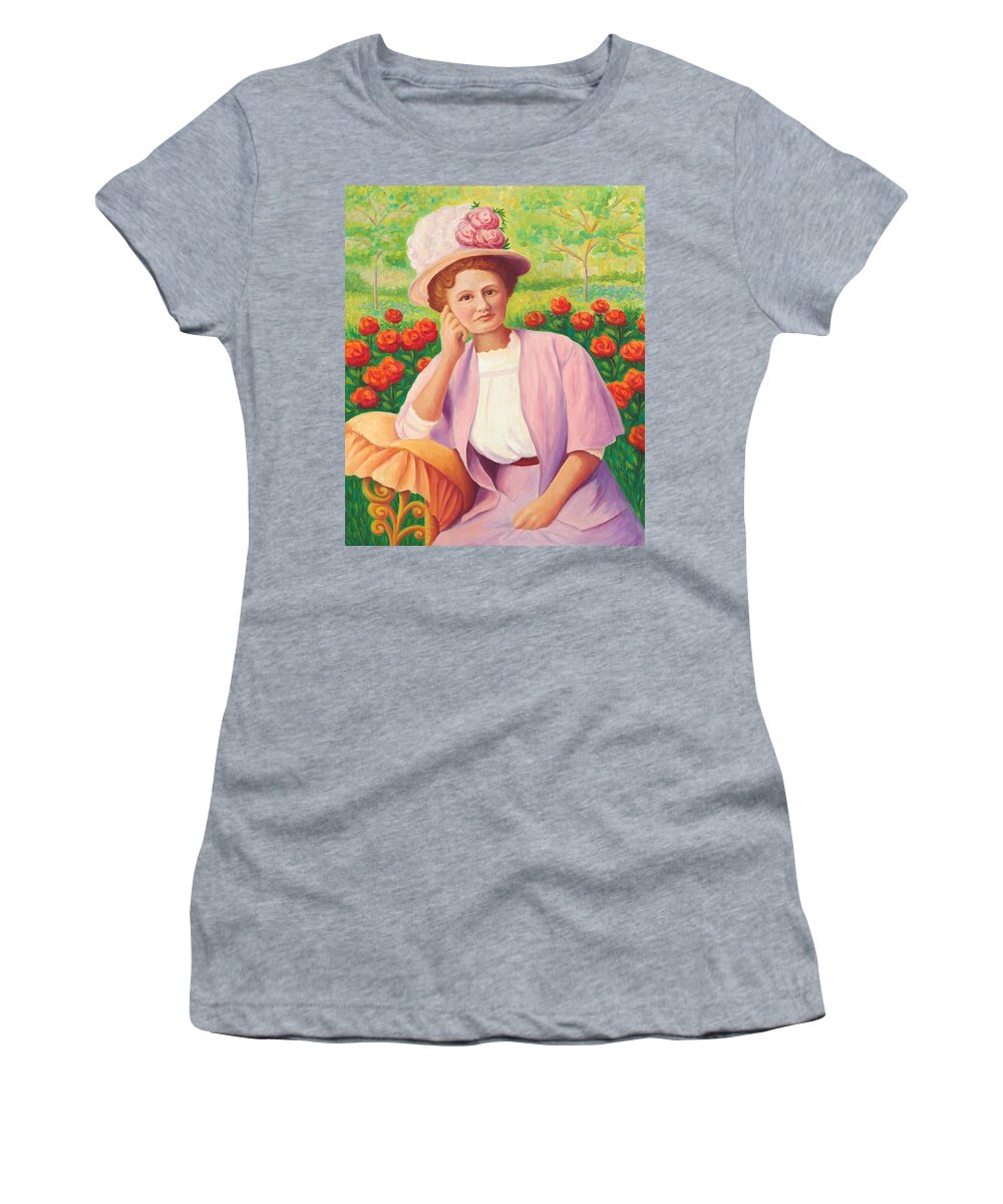 Portrait Women's T-Shirt featuring the painting Ida in the Garden by Amy Vangsgard