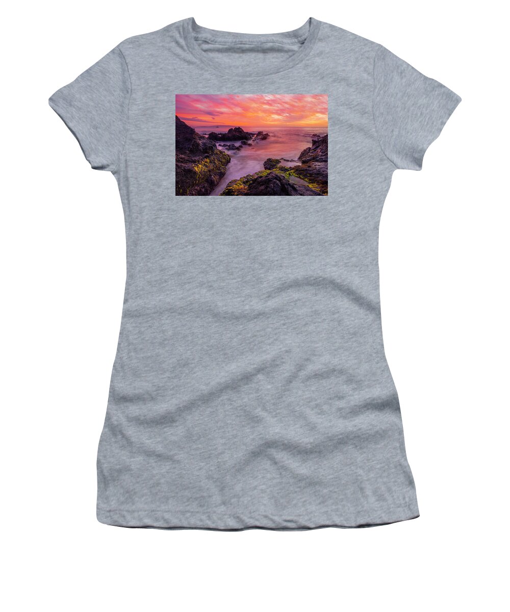 Maui Hawaii Sunset Clouds Ocean Seascape Kihei Women's T-Shirt featuring the photograph Infinity #1 by James Roemmling