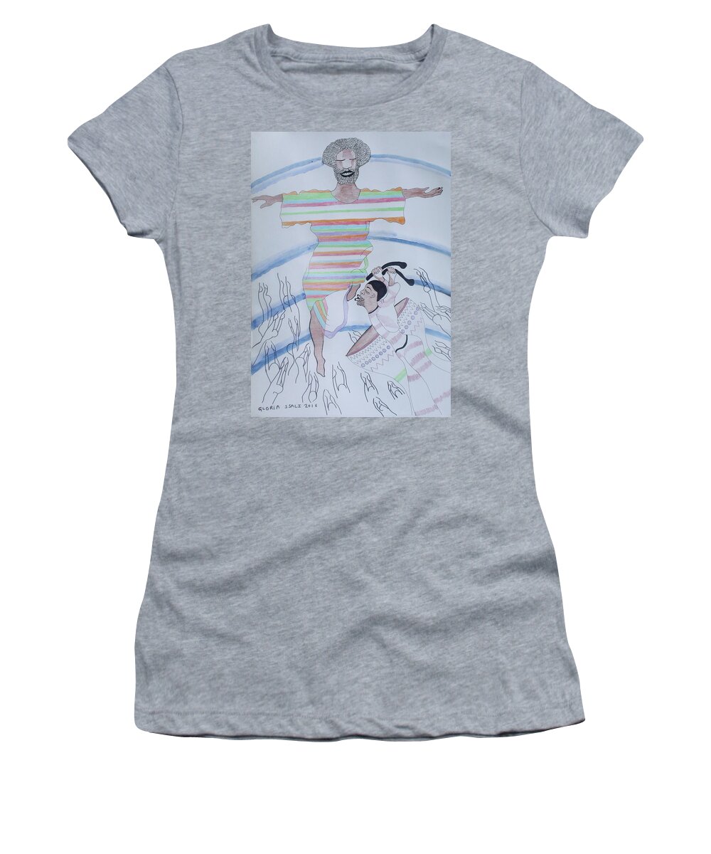 Jesus Women's T-Shirt featuring the painting Jesus Lord of The Dance #1 by Gloria Ssali