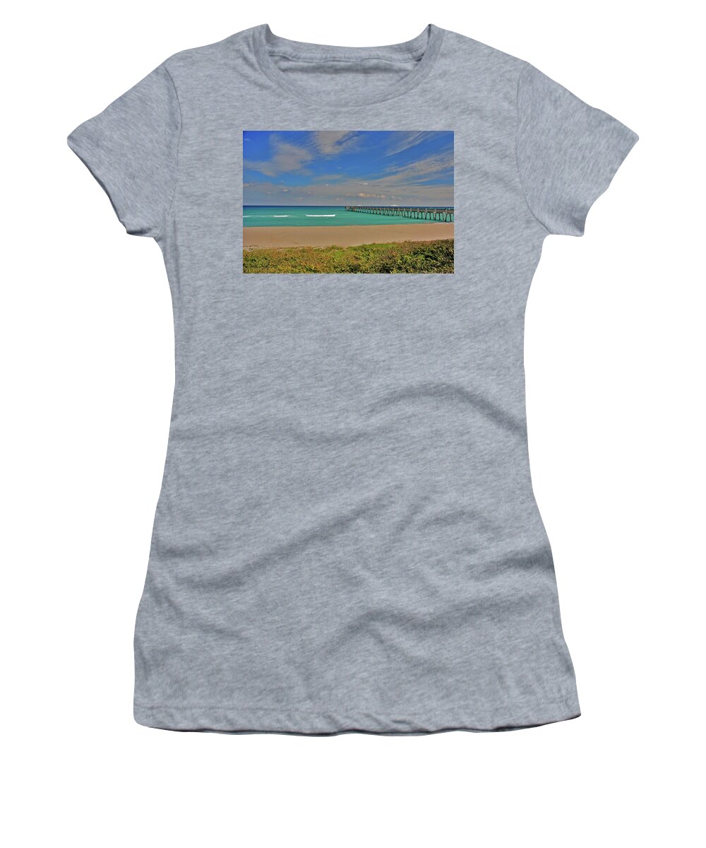 Pier Women's T-Shirt featuring the photograph 1- Juno Beach Pier by Joseph Keane