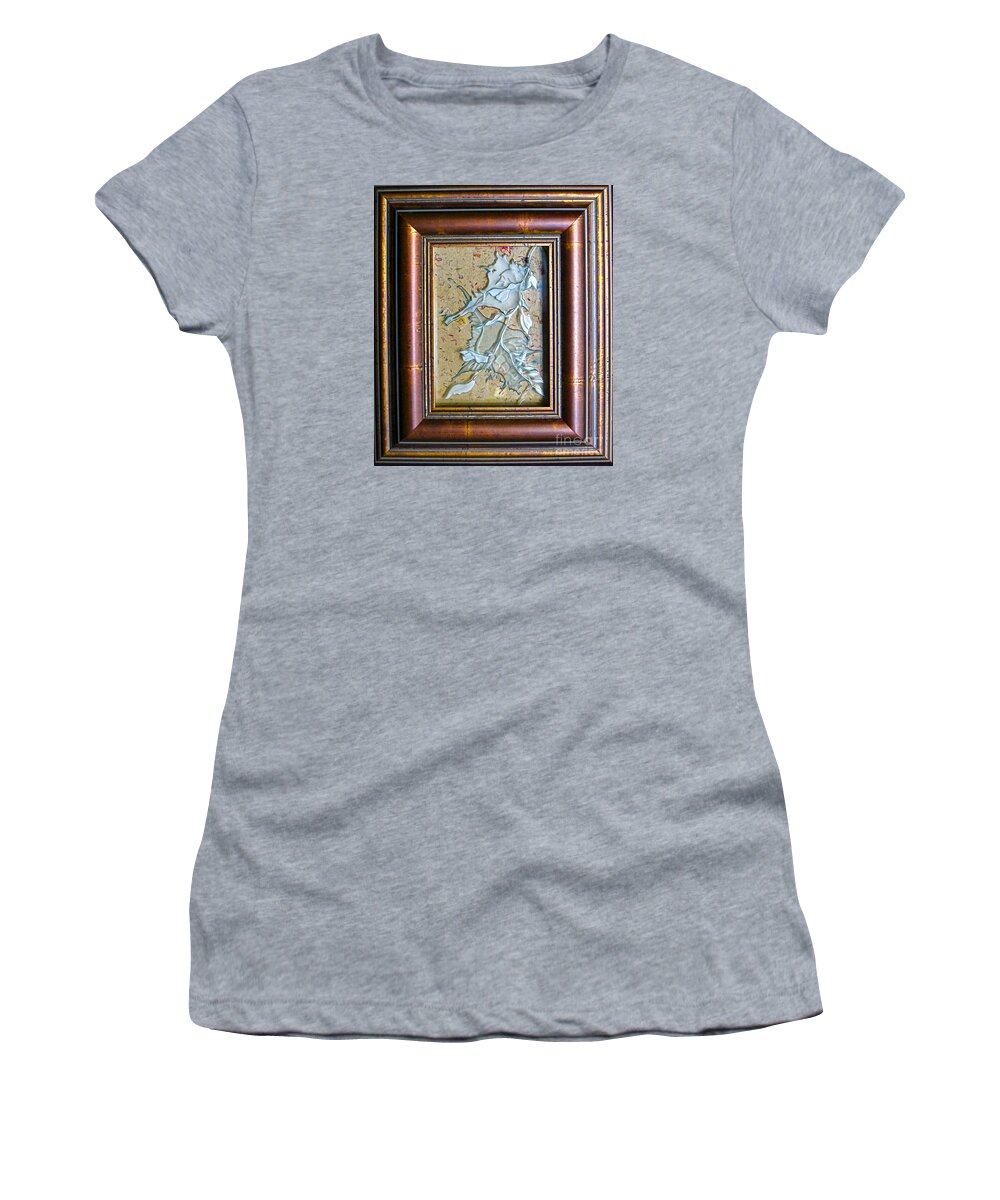Red Women's T-Shirt featuring the glass art Remnants of the Sea by Alone Larsen