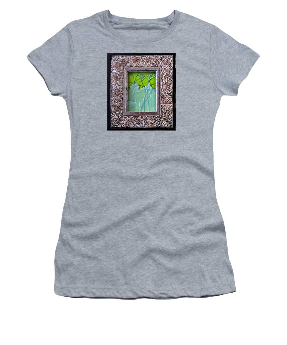 Plants Women's T-Shirt featuring the glass art Lotus Pond by Alone Larsen