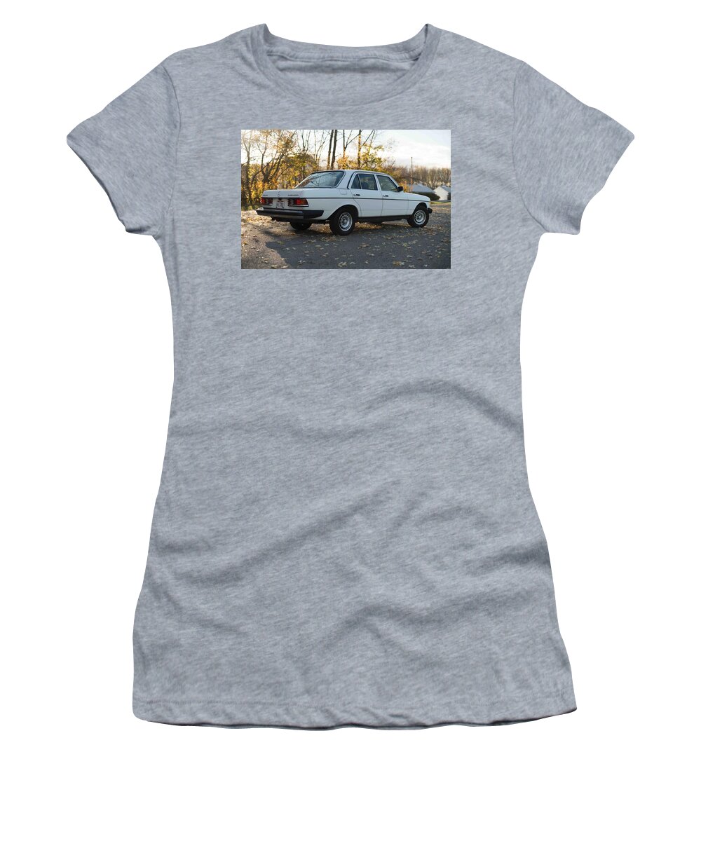 Mercedes-benz 300d Turbo Diesel Women's T-Shirt featuring the photograph Mercedes-Benz 300D Turbo Diesel #1 by Jackie Russo