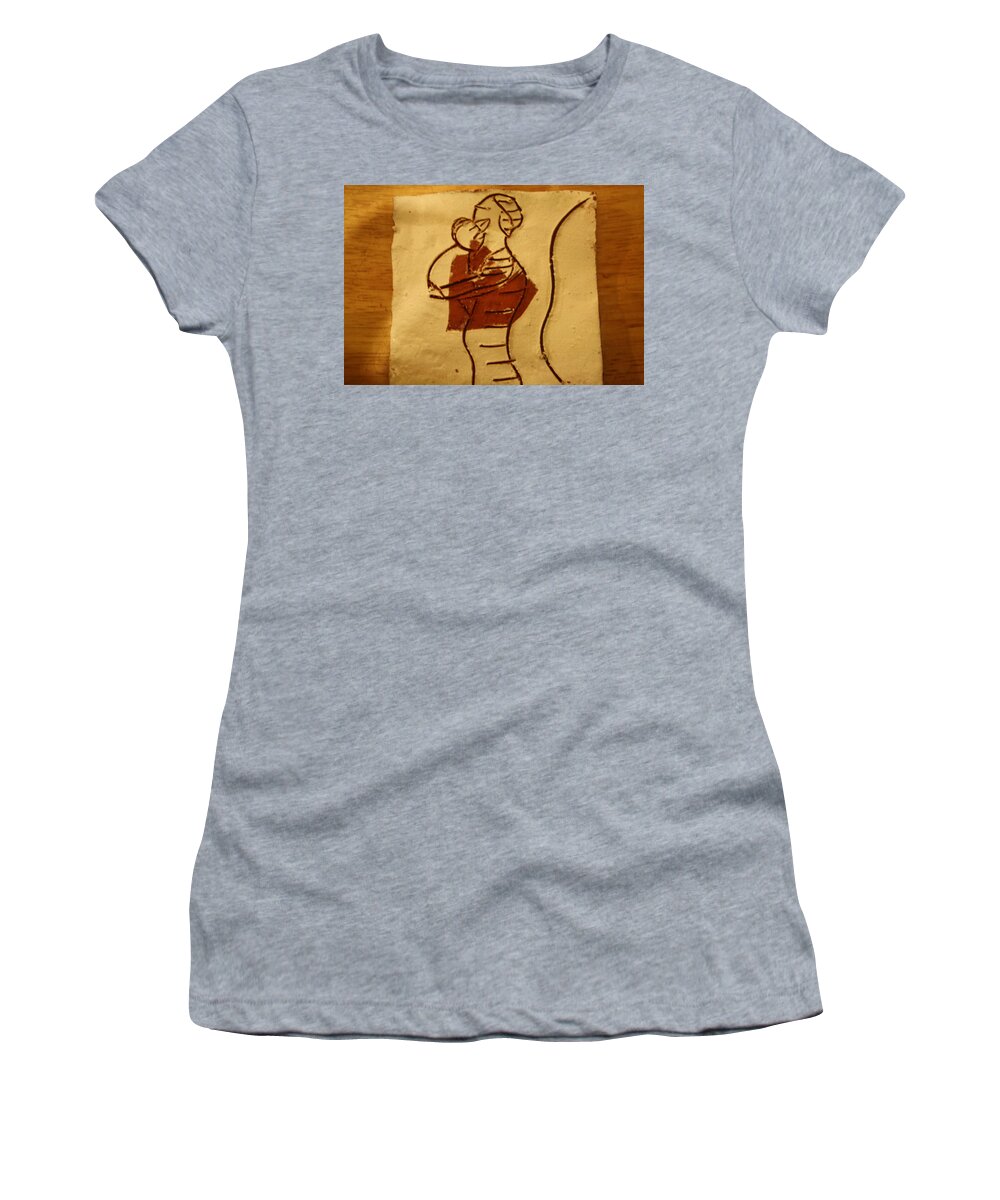 Jesus Women's T-Shirt featuring the ceramic art Mums Parcel - Tile #1 by Gloria Ssali