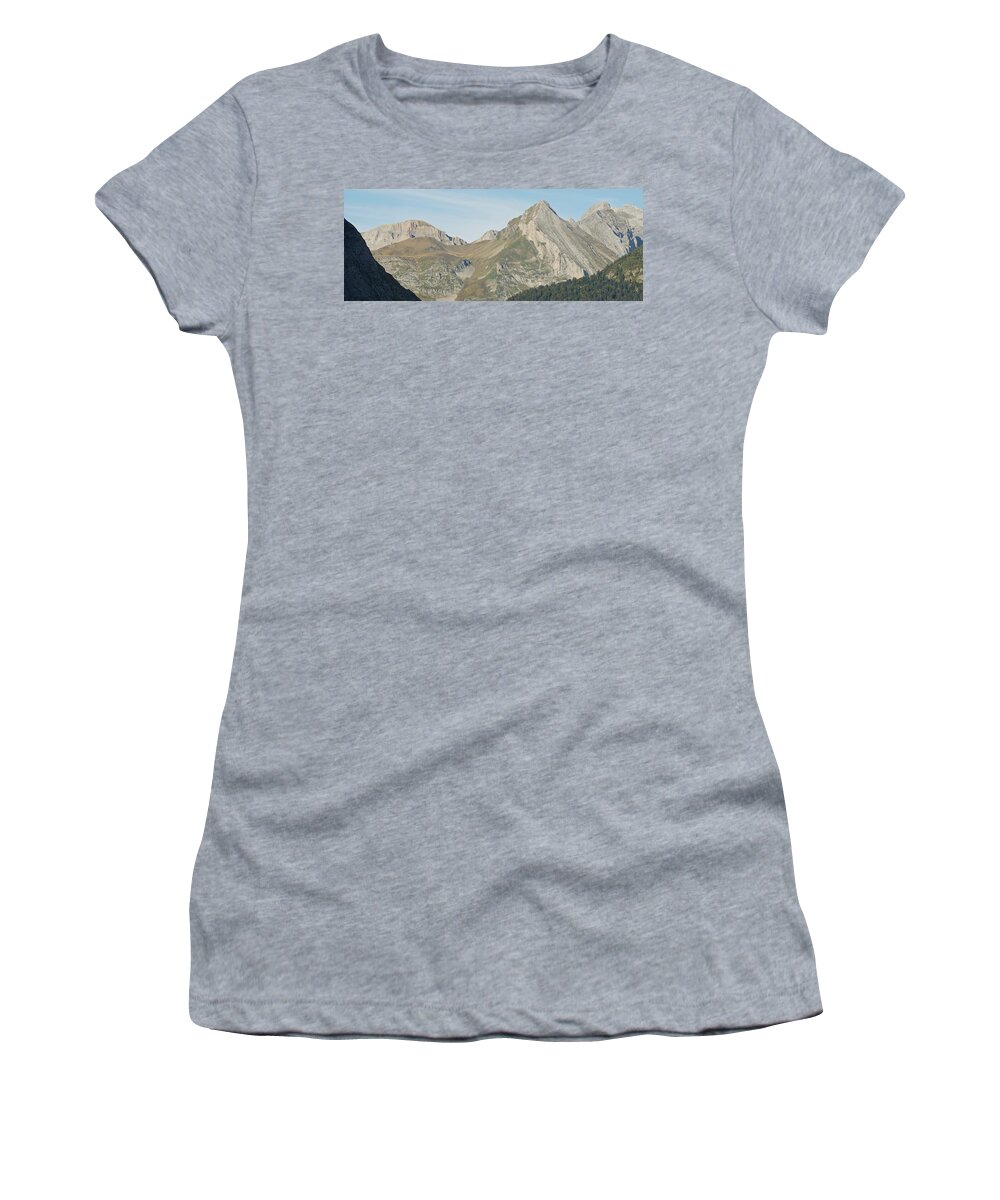 Lac De Bious-artigues Women's T-Shirt featuring the photograph Ossau Valley Panorama #1 by Stephen Taylor