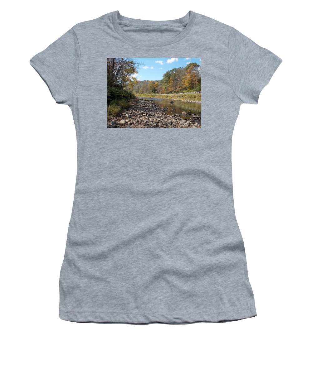 Ottauquechee River Women's T-Shirt featuring the photograph Ottauquechee River #1 by Catherine Gagne