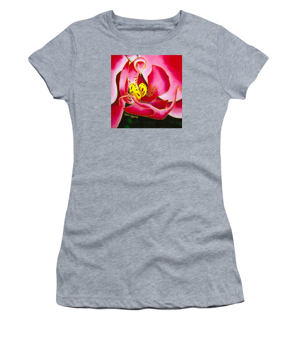 Jean-baptiste Design Women's T-Shirt featuring the painting Pink Orchid by Daniel Jean-Baptiste