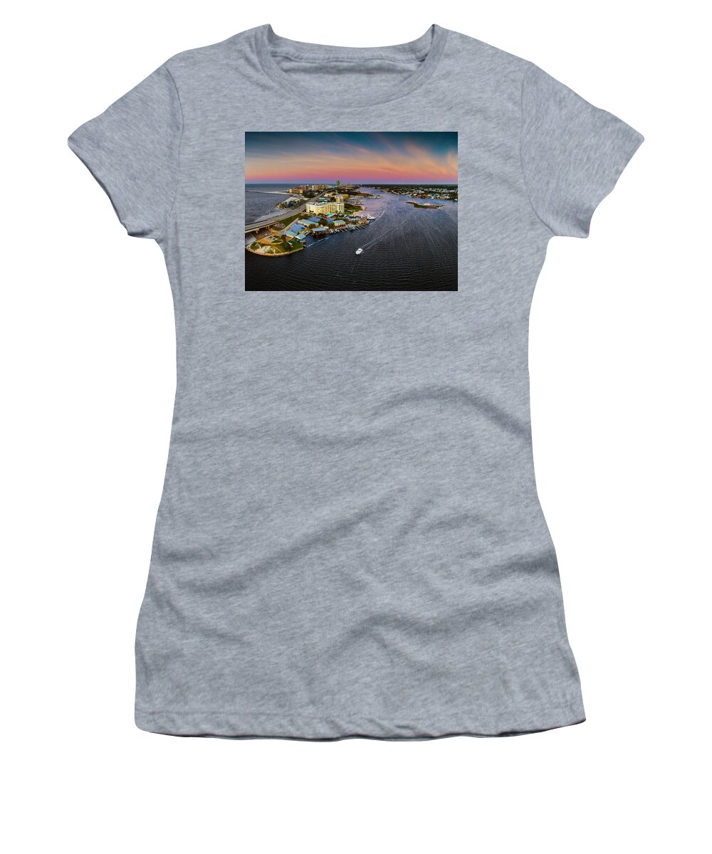 Alabama Women's T-Shirt featuring the photograph Pink Skies Over Cotton Bayou #1 by Michael Thomas