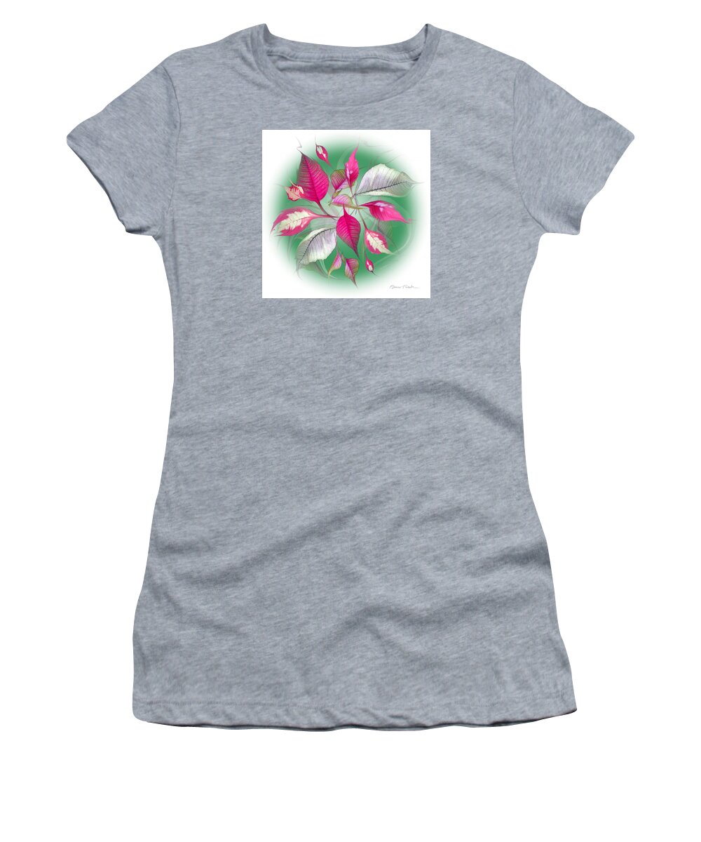 Holiday Women's T-Shirt featuring the photograph Poinsettia Confetti #1 by Bruce Frank