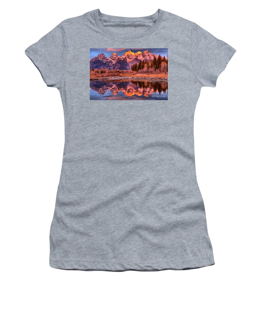 Tetons Women's T-Shirt featuring the photograph Purple Mountain Majesty #1 by Adam Jewell