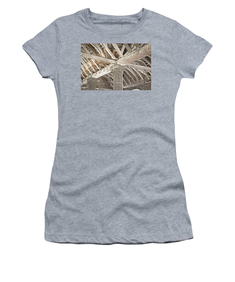 Architectural Women's T-Shirt featuring the photograph Roof timber #1 by Tom Gowanlock