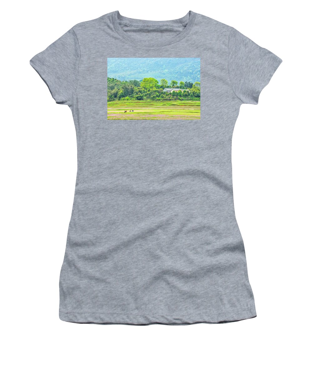 Rural Women's T-Shirt featuring the photograph Rural scenery in spring #1 by Carl Ning