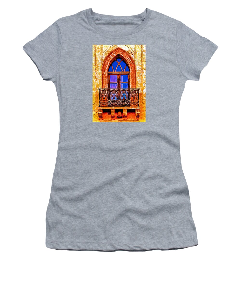 Mexican Women's T-Shirt featuring the photograph San Miguel Balcony #1 by Dennis Cox